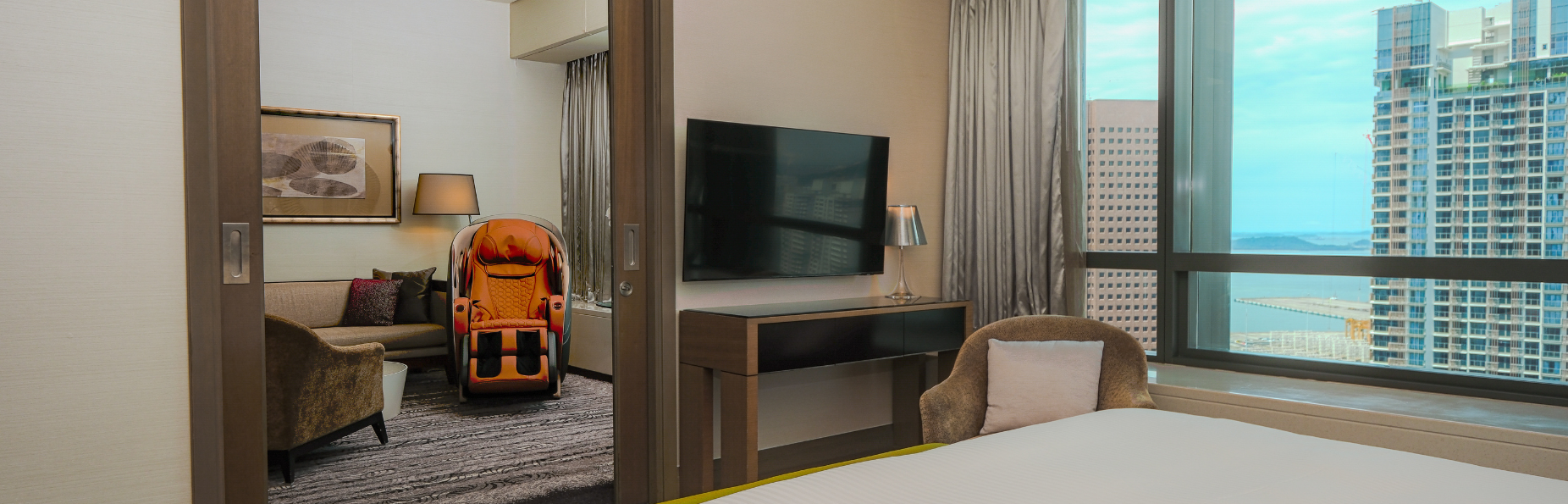 spacious hotel suite 